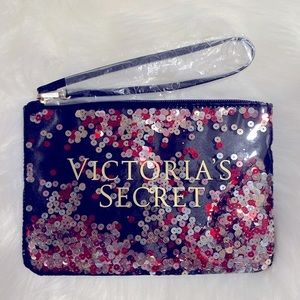 Victoria’s Secret Sequin Confetti Make Up Bag NWT Excellent Condition
